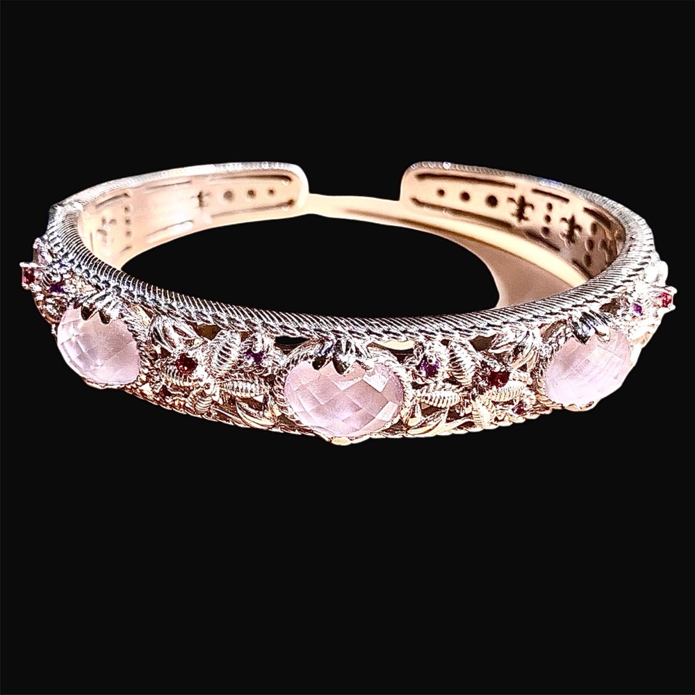 Judith Ripka butterfly cuff bracelet with amethyst gemstones